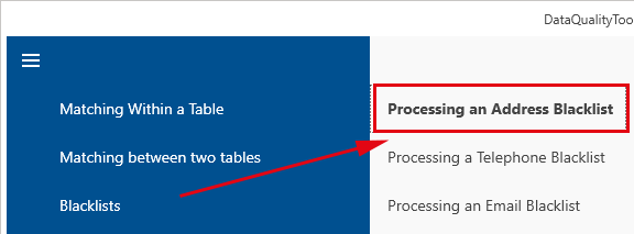 Processing an Address Blacklist