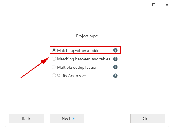 New Project - Project Type