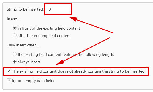 Options, Supplementing data fields