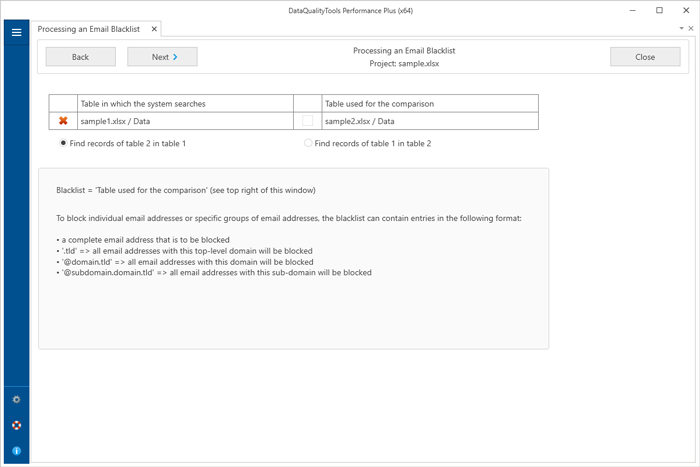Processing an Email Blacklist