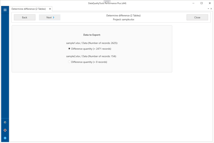 Determine difference (2 Tables)